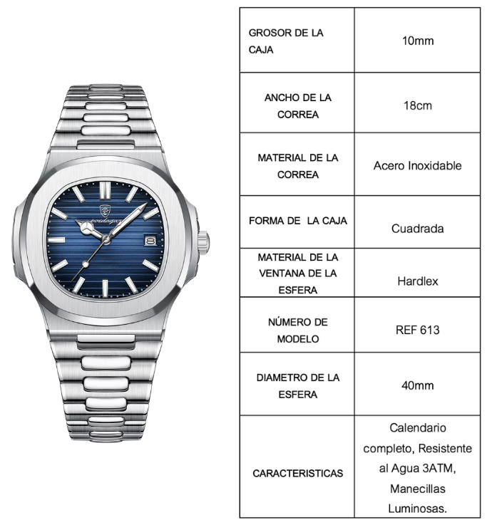 Reloj De Lujo Poedagar 613